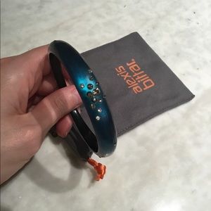 Alexis Bittar Turquoise Lucite Bangle w/ Crystals